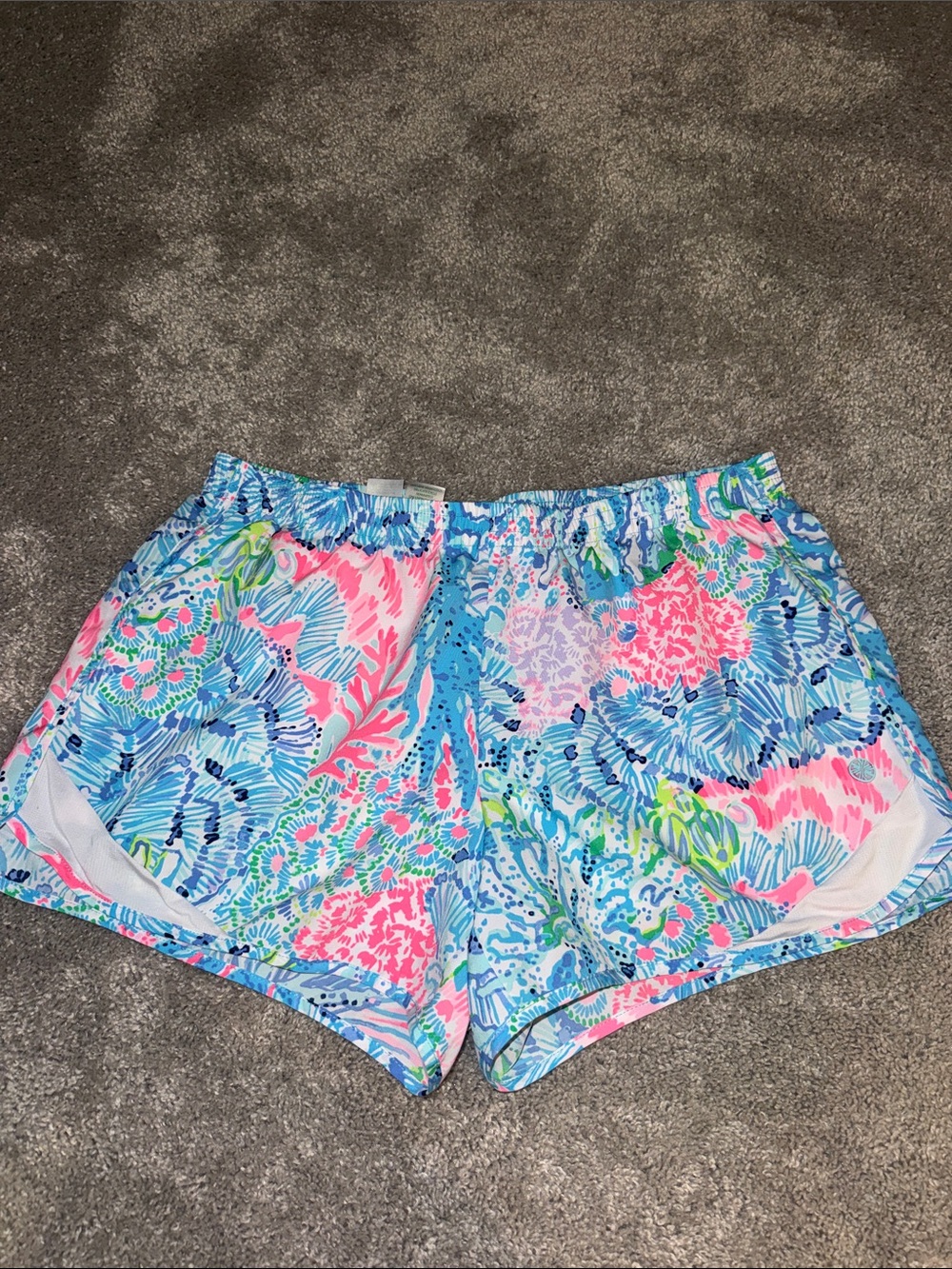 Lilly Pulitzer Multicolor Floral Athletic Shorts - Blue, Pink & Green
